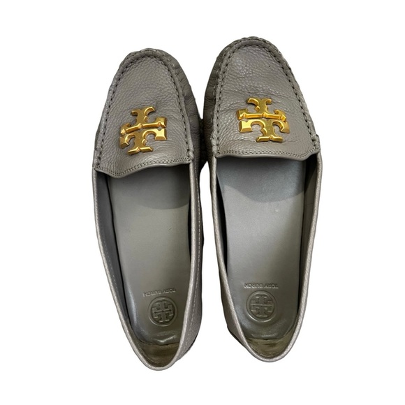 Tory Burch Shoes - Tory Burch French Gray Everly Driver Tumbled Leather